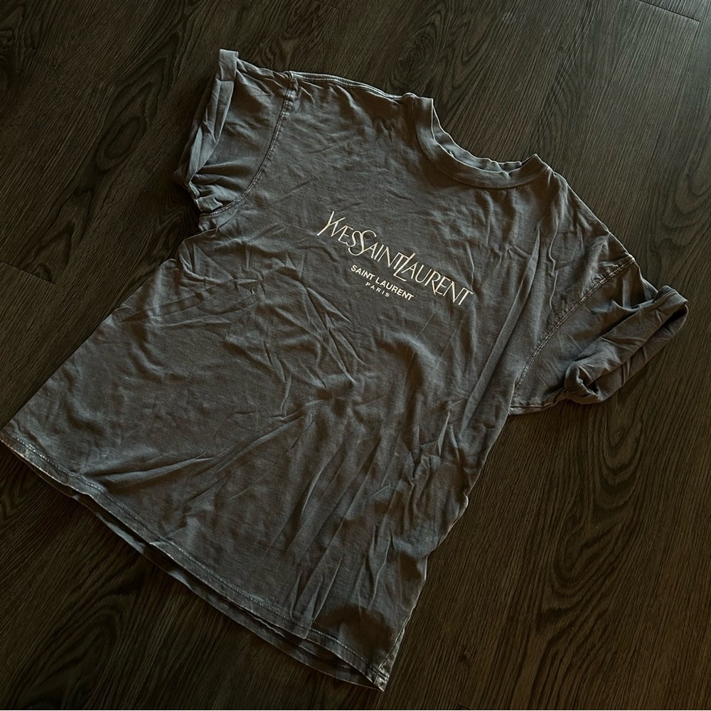Women’s YSL Gray Vintage Wash T-Shirt - Oversized Small